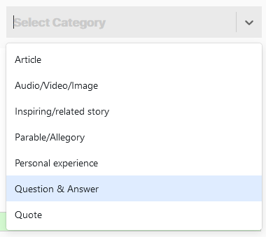 Collection Notes Categories