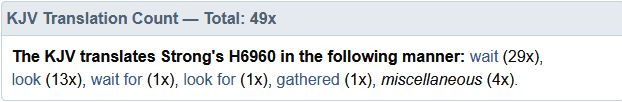 BLB translation count - wait upon the Lord